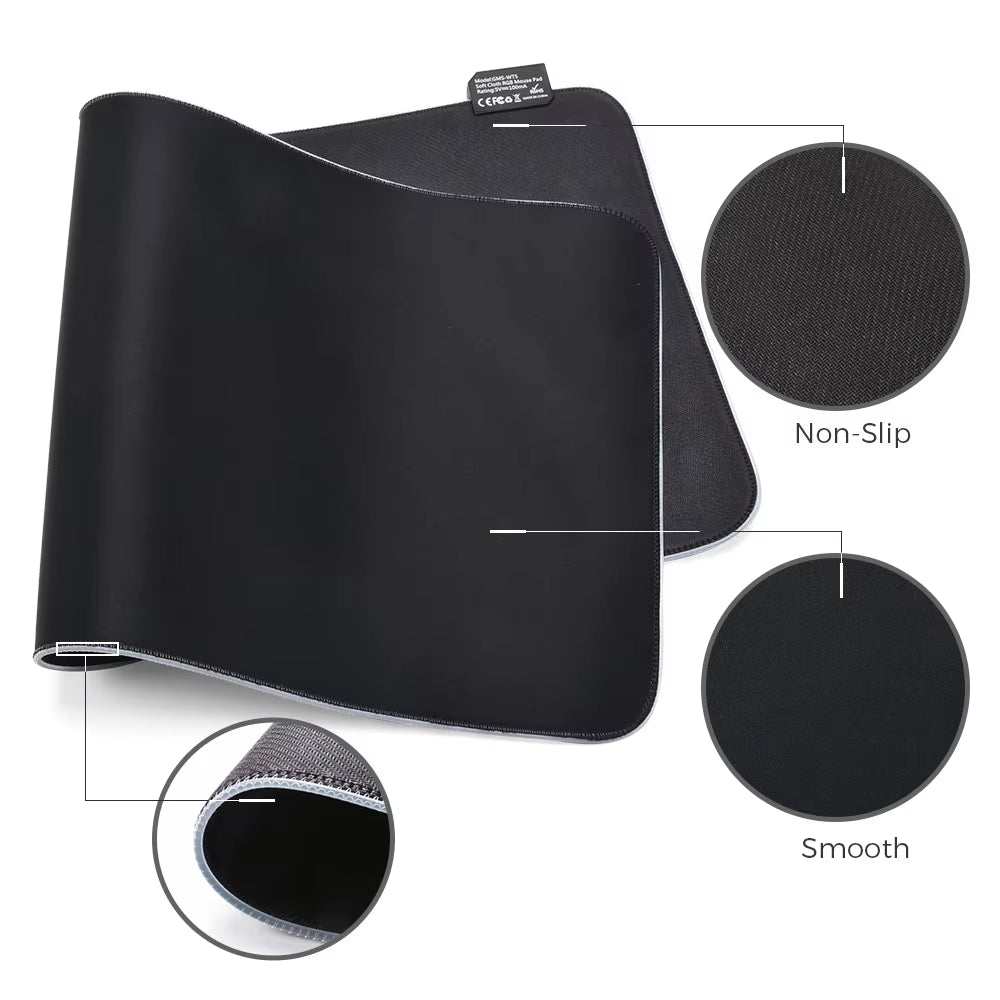 LED Light Mousepad RGB Keyboard Cover Desk-Mat Colorful Surface Mouse Pad Waterproof Multi-Size World Computer Gamer CS Dota