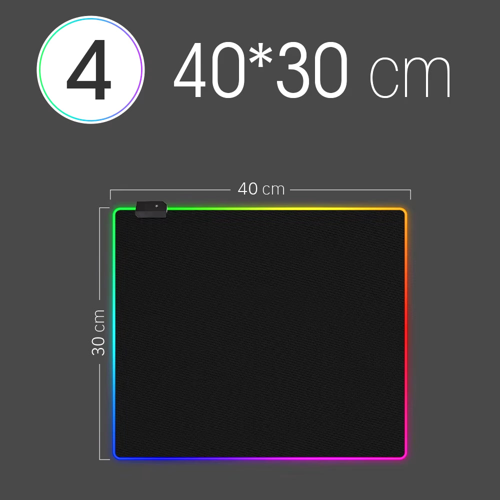 LED Light Mousepad RGB Keyboard Cover Desk-Mat Colorful Surface Mouse Pad Waterproof Multi-Size World Computer Gamer CS Dota