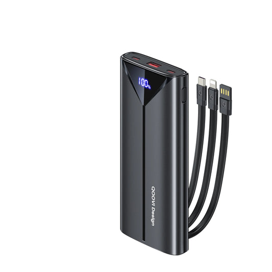 Power Up Anytime: 30000mAh 22.5W Fast Charging Power Bank with Built-In Cable for iPhone, Samsung, Xiaomi and More