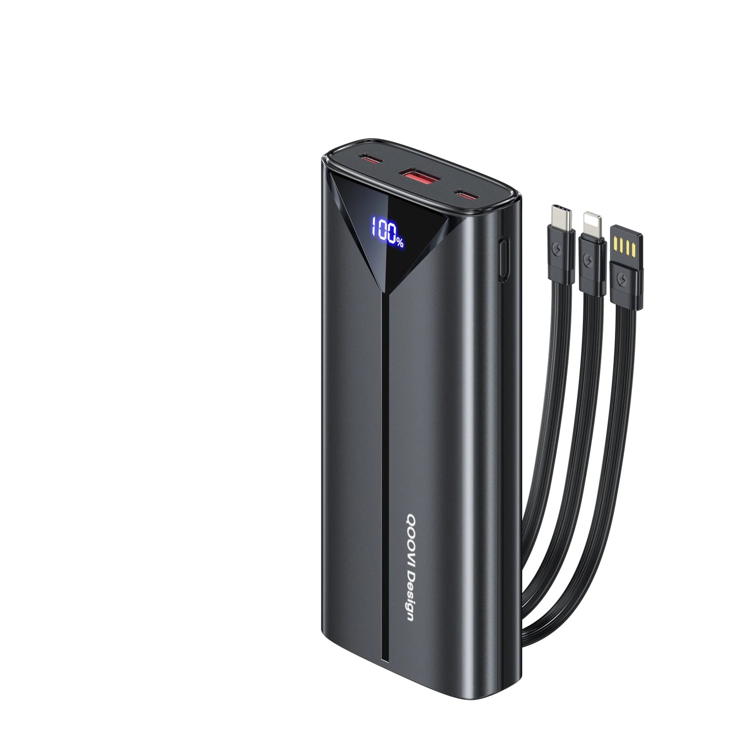 Power Up Anytime: 30000mAh 22.5W Fast Charging Power Bank with Built-In Cable for iPhone, Samsung, Xiaomi and More