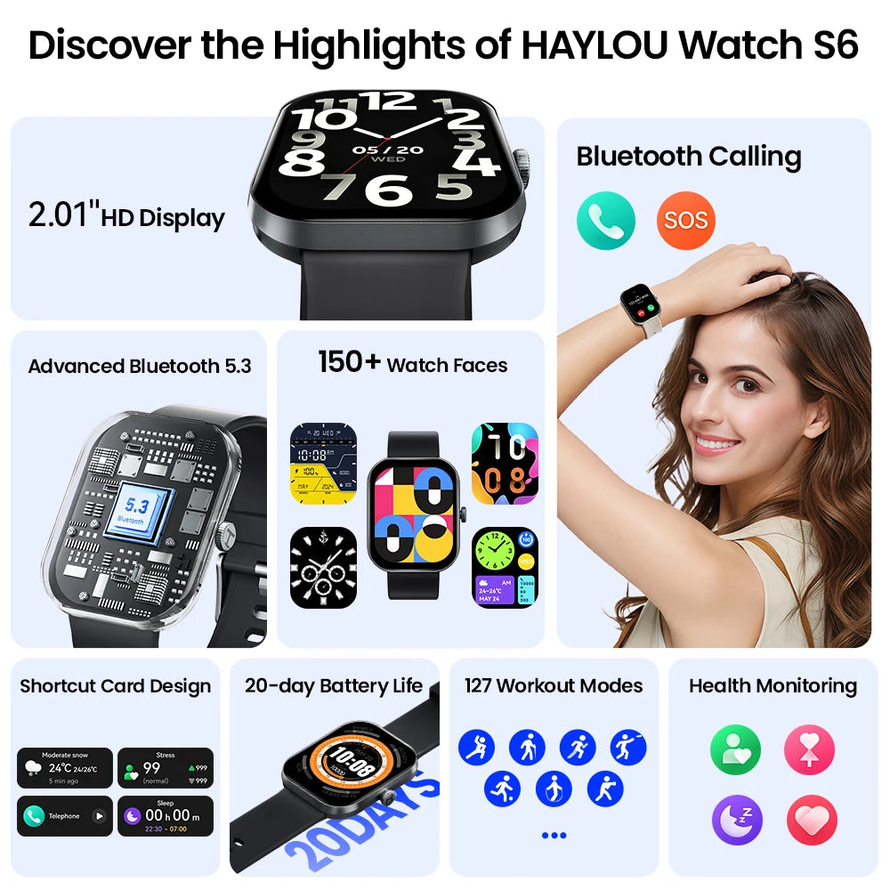 Discover the HAYLOU Watch S6: Your Ultimate Voice Calling Smartwatch for Health Monitoring and Smart Notifications