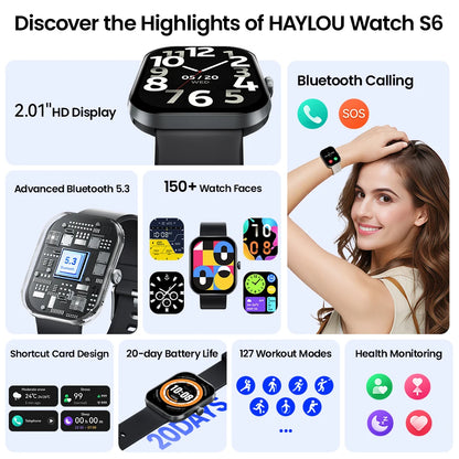 Discover the HAYLOU Watch S6: Your Ultimate Voice Calling Smartwatch for Health Monitoring and Smart Notifications