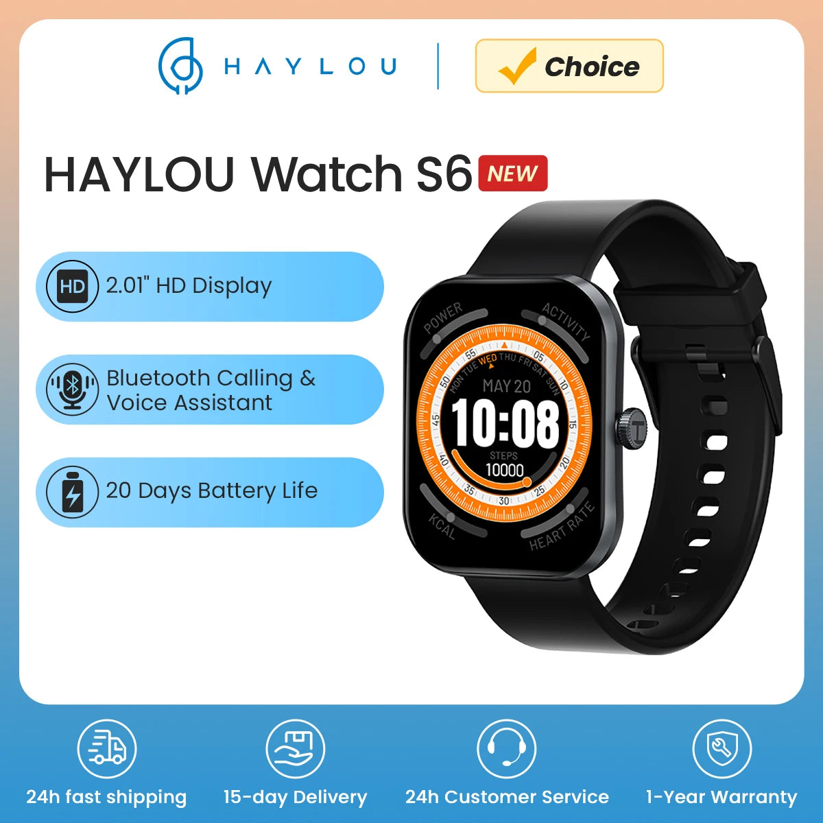 Discover the HAYLOU Watch S6: Your Ultimate Voice Calling Smartwatch for Health Monitoring and Smart Notifications