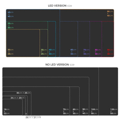 LED Light Mousepad RGB Keyboard Cover Desk-Mat Colorful Surface Mouse Pad Waterproof Multi-Size World Computer Gamer CS Dota